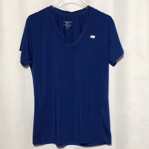 Marika Blue V-Neck Women's Top